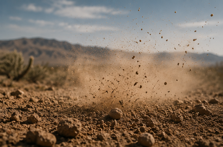 Construction worker exposed to disturbed desert soil and airborne dust in Las Vegas