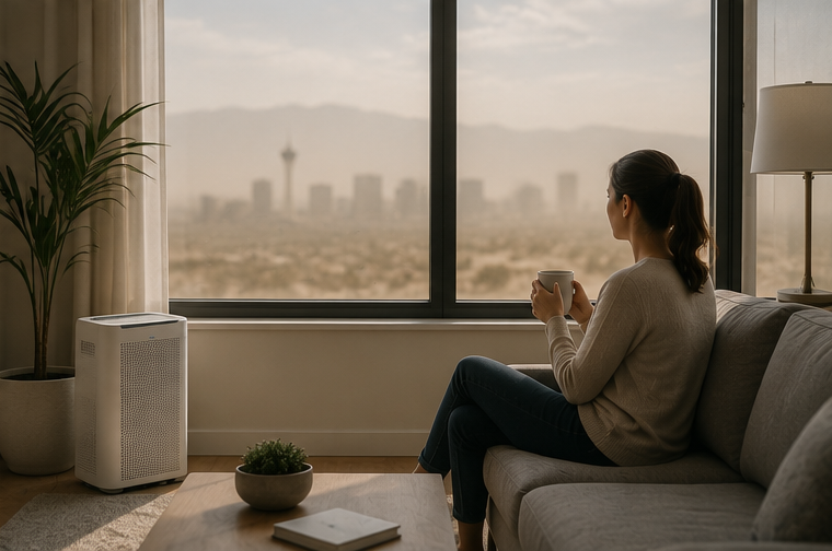 Closed windows helping reduce indoor dust exposure during dusty Las Vegas conditions