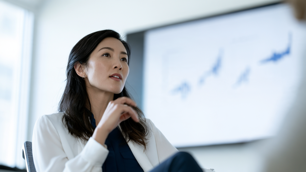 Woman reviewing thyroid test results related to hyperthyroidism and elevated thyroid hormone levels.